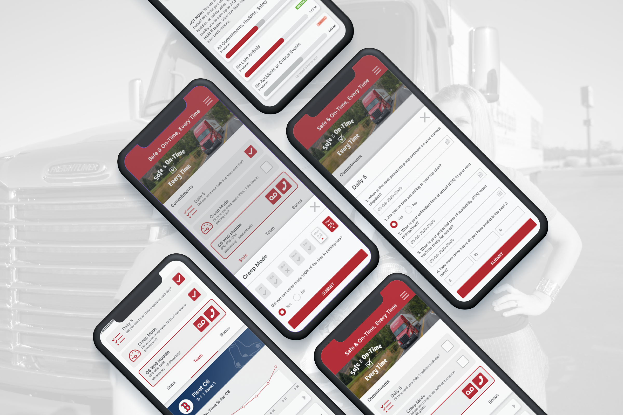 Safe & On Time, Every Time mobile experience